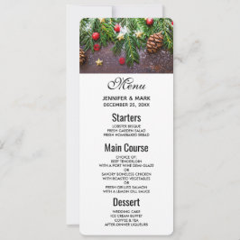 Convite Mesa de Natal russa com pinheiro e neve