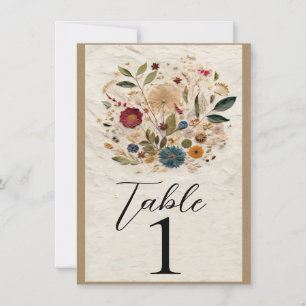 Convite Mesa de Número de Jardim Fantasioso com Flores Pre