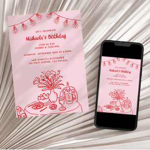 Convite Mesa de porta e Festa de aniversário do adulto lev