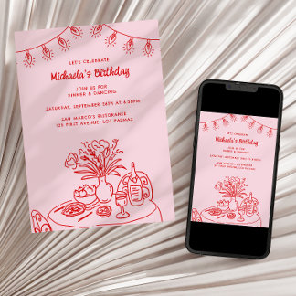 Convite Mesa de porta e Festa de aniversário do adulto lev