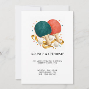 Convite Mesa de Tênis de Aniversário Bounce e Celebrate