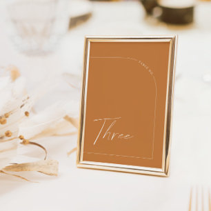 Convite Mesa do Arco Boho Terracotta Três Número da Tabela