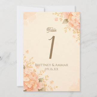 Convite Mesa Floral de Casamento em Rosa e Dourado N