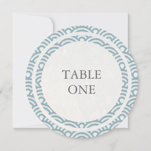 Convite Mesa Redonda Ondas Estilizadas Seigha Japonesa Núm (Frente)