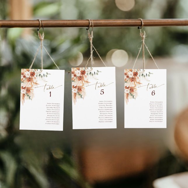 Convite Mesa Um Número de Mesa de Casamento de Terracota M (Criador carregado)