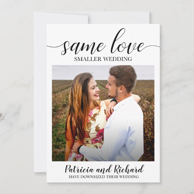 Convite Mesmo Amor Casamento Menor Reduzir Casamento (Frente)