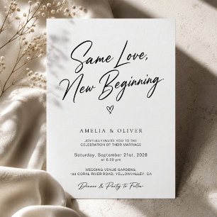 Convite Mesmo Amor Novo Começo Casamento Remarriage