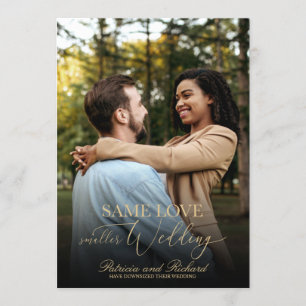 Convite Mesmo Amor Reduzir Casamento Simples Elegante Foto