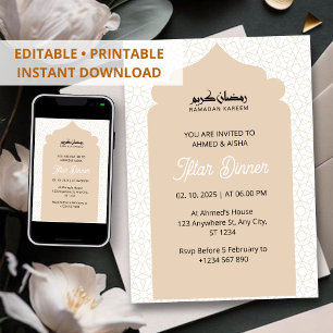 Convite Mesquita de janto Iftar ramadã