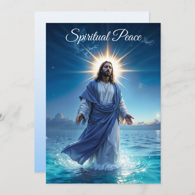 Convite Messias Jesus Cristo graça e serenidade arte (Frente/Verso)