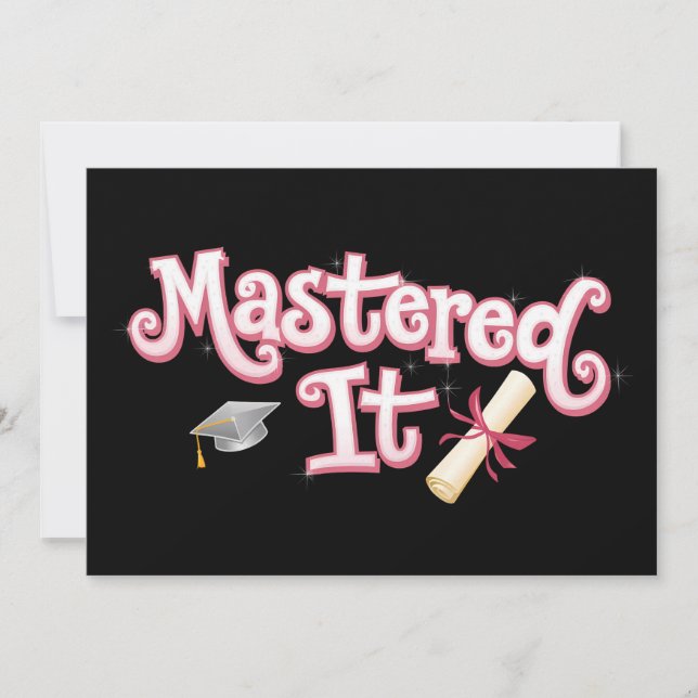 Convite Mestrado Concluído Graduação Mestre Graduado (Frente)