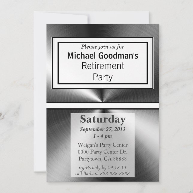 Convite Metálico Cinzento (Frente)