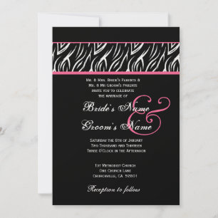 Convite Metálico de Casamento com Chama Zebra Branca Pret