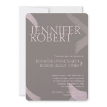 Convite Metálico de Casamento de Blush e Cinza