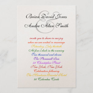 Convite Metálico do Orgulho LGBT de Casamento Gay 5x7