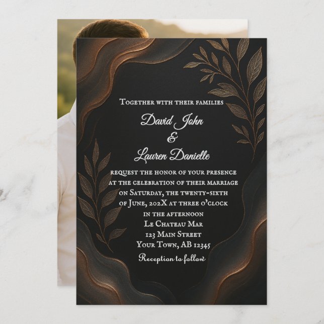 Convite Metallic Whisper Photo Invitation (Frente/Verso)