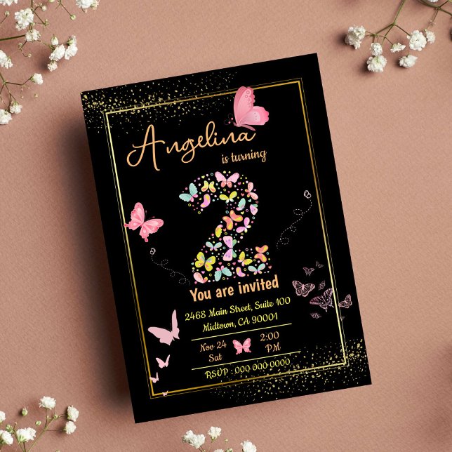 Convite Meu anjo está fazendo dois anos: o aniversário da  (Criador carregado)