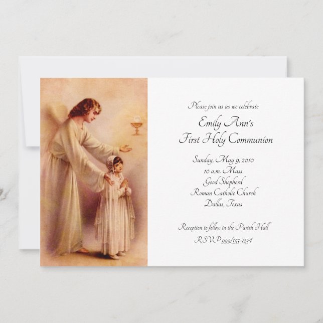 Convite Meu Coração Percebe Sua Primeira Comunhão (Frente)