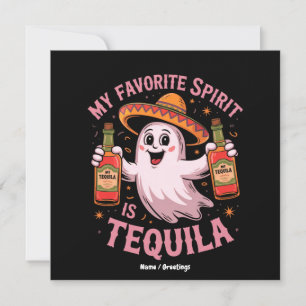 Convite Meu Espírito Favorito É Tequila Halloween Bebendo