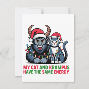 Convite Meu Gato e o Krampus Têm a Mesma Energia Divertida