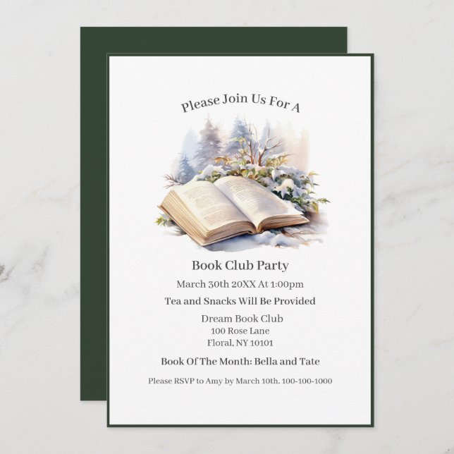 Convite Meu Lugar Feliz É... Book Club (Frente/Verso)