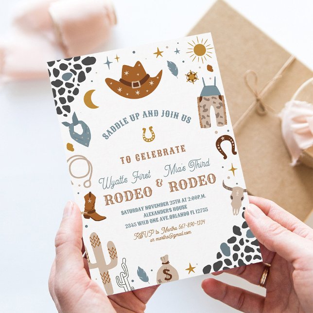 Convite Meu Primeiro Aniversário do Sudoeste do Garoto Con (Criador carregado)