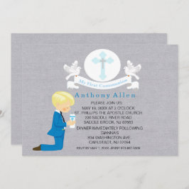 Convite Meu Primeiro Convidado Sagrado Menino de Comunhão