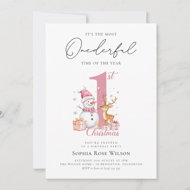 Convite Meu primeiro primeiro aniversario de Natal (Frente)