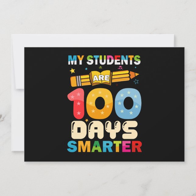 Convite Meus Estudantes São 100 Dias Mais Inteligentes (Frente)
