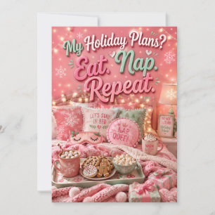 Convite Meus Planos de Férias Comem Dormir Repita Natal Di