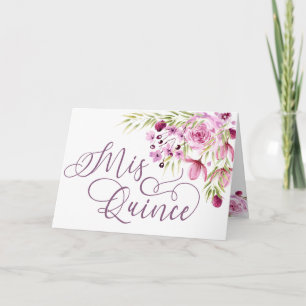 Convite Meus Quinze Floral Roxo Aquarela 15º Aniversário