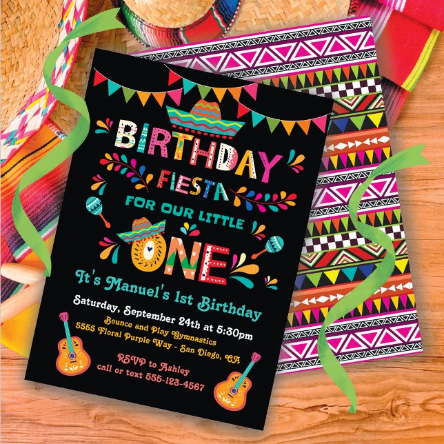 Convite Mexican Fiesta little One 1st Birthday (Criador carregado)