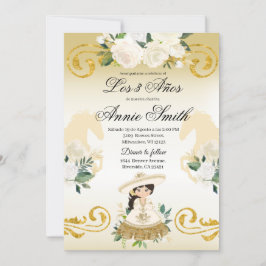 Convite Mexicana Espanhola Menina de 3 anos de idade Charr