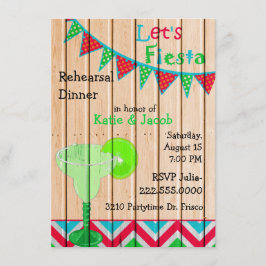 Convite mexicano do jantar de ensaio do casamento