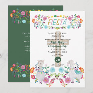 Convite Mexicano Fiesta HOLY Communications Folk Flowers L