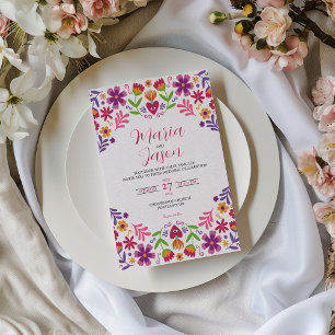 Convite Mexicano Floral Fiesta Nuestra Boda