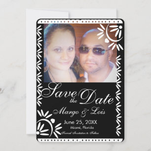 Convite Mexicano Florals Papel Picado Salve a Data