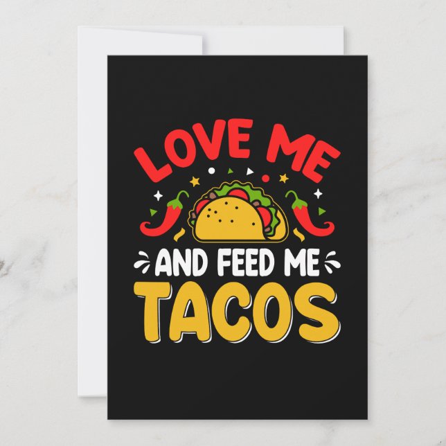 Convite Mexicano me ame e me alimente com tacos (Frente)
