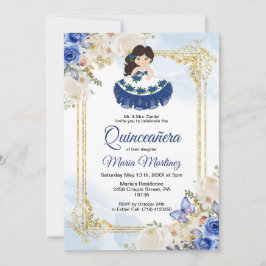 Convite Mexicano Pastel Blue 4 Quinceañera