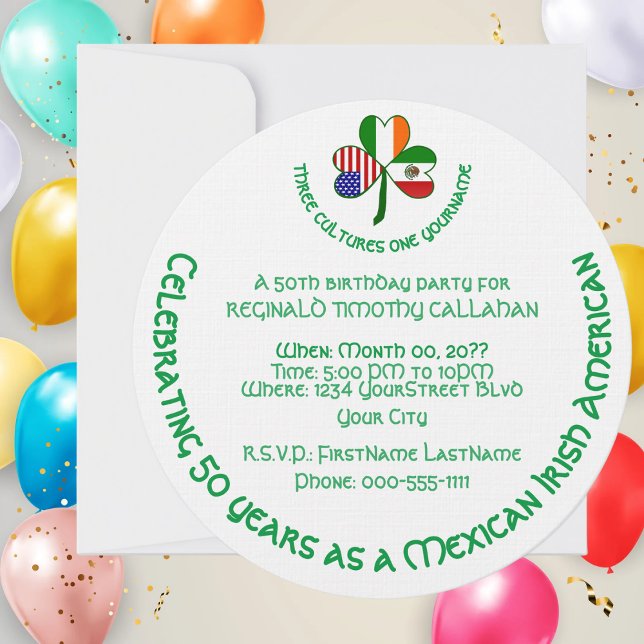 Convite México Irlanda EUA Bandeira do Shamrock (Criador carregado)