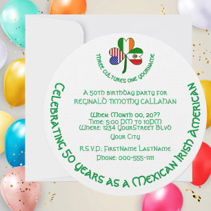 Convite México Irlanda EUA Trevo Bandeira