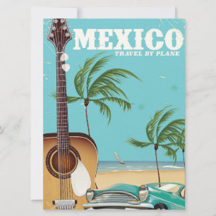 Convite México - viajar de avião pôster de viagem