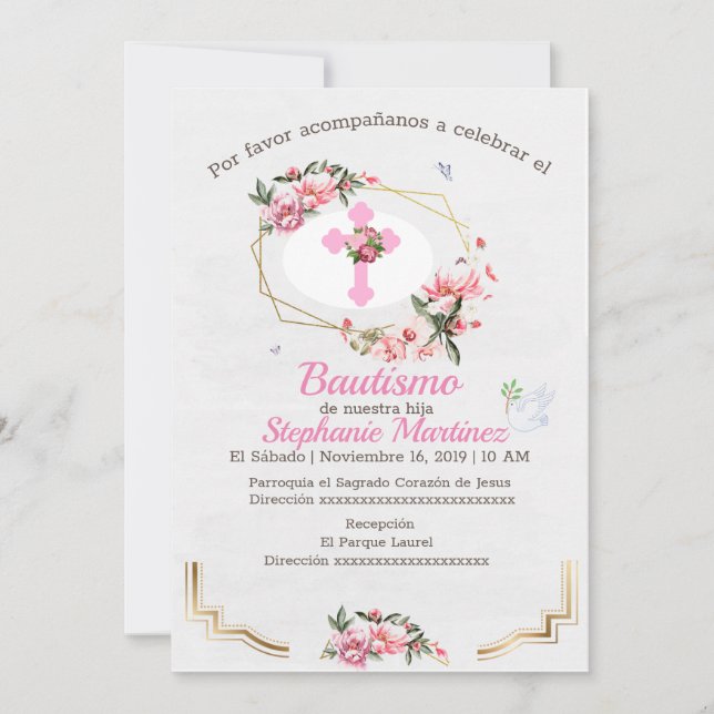Convite Mi Bautismo (Frente)