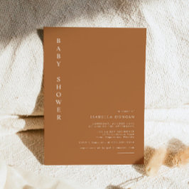 Convite Mia - Chá de fraldas Minimalista Moderno Laranja Q