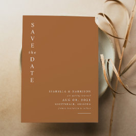 Convite Mia - Mínimo Moderno Laranja Queimado Salve a Data