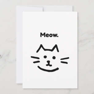 Convite Miau. Gato Simples Engraçado