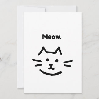 Convite Miau. Gato Simples Engraçado