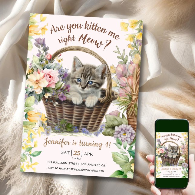 Convite Miau! Primeiro aniversario de Gato de Gatinha Fora (Criador carregado)