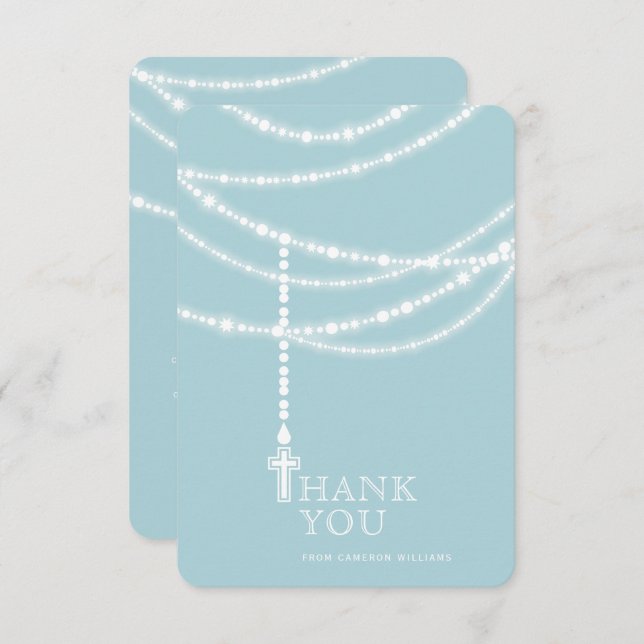 Convite Miçangas Rosárias Elegantes E Religiosas Cruzadas (Frente/Verso)