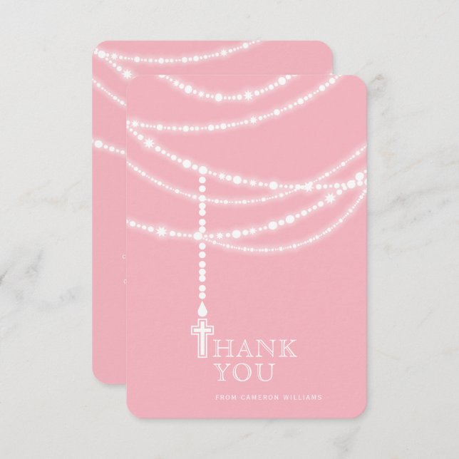 Convite Miçangas Rosárias Elegantes E Religiosas Cruzadas (Frente/Verso)